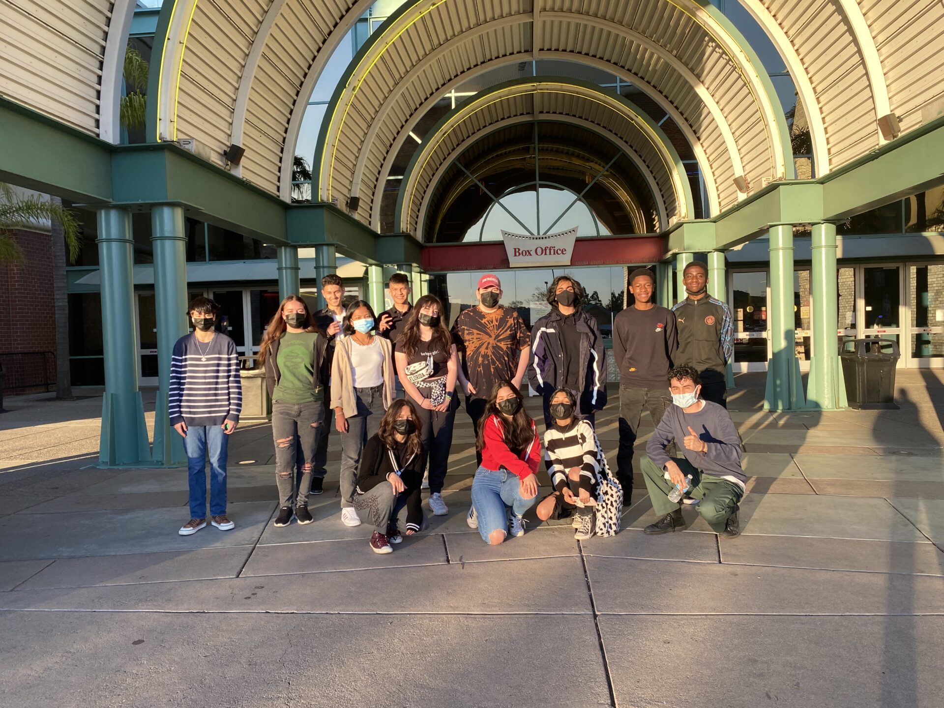 PACT UB Vacaville students in front of movie theater